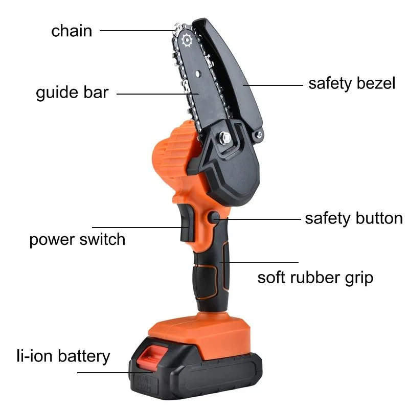 New Arrival Updated 4"/6" Mini Electric Cordless Battery Chainsaw