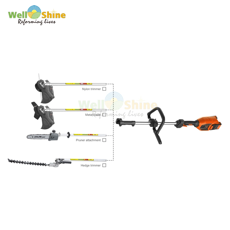 Lithium 40V 4 in 1 Multi Fuction Garden Tools, Grass Trimmer, Chain Saw, Hedge Trimmer, Brush Cutter